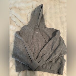 Nike gray mini swoosh hoodie